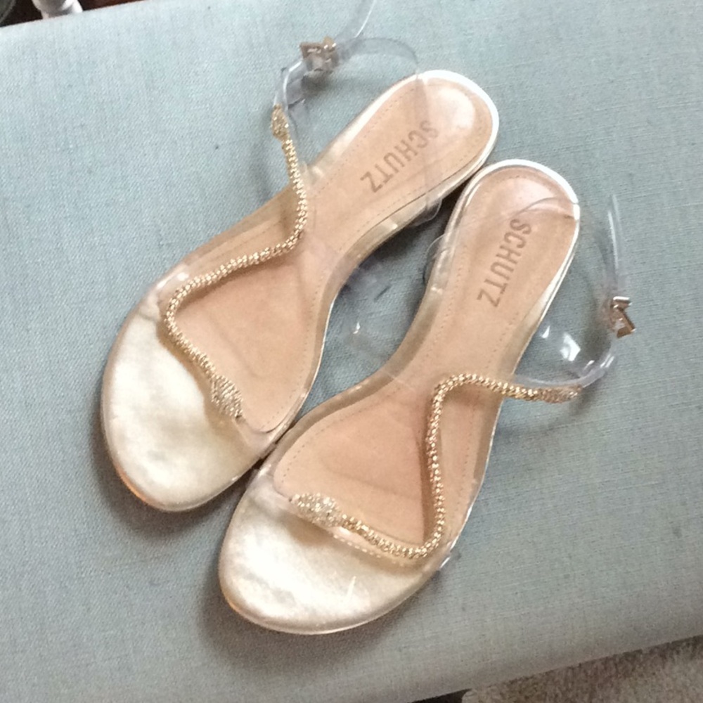 SCHUTZ GABBY SANDALS WITH GOLD SNAKE SIZE 7